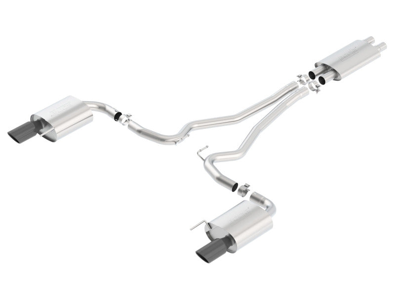 Borla Touring Cat-Back 15 Ford Mustang GT 5.0L V8 MT/AT 2.5in pipe Black 4in tip - My Store