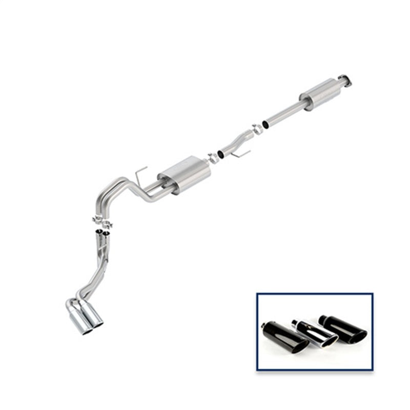 Ford Racing 15-18 F-150 5.0L Cat-Back Sport Exhaust System - Side Exit Chrome Tips - Mammoth Racing -