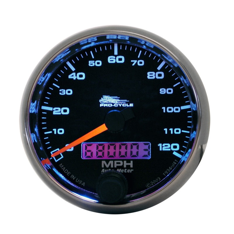 Autometer Pro-Cycle Gauge Speedo 2 5/8in 120 Mph Elec Black - My Store