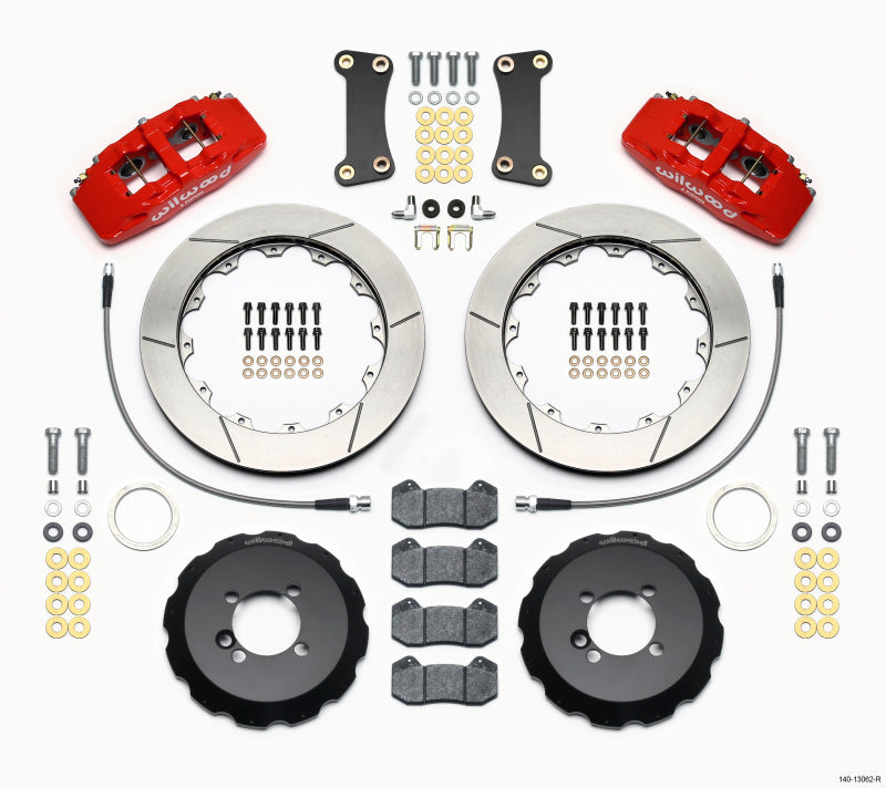 Wilwood Dynapro 6 Front Hat Kit 12.88in Red 2002-Up Mini Cooper w/ Lines - Mammoth Racing -