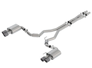 Borla 2018 Ford Mustang GT 5.0L AT/MT 3in S-Type Catback Exhaust Carbon Fiber Tips w/ Valves