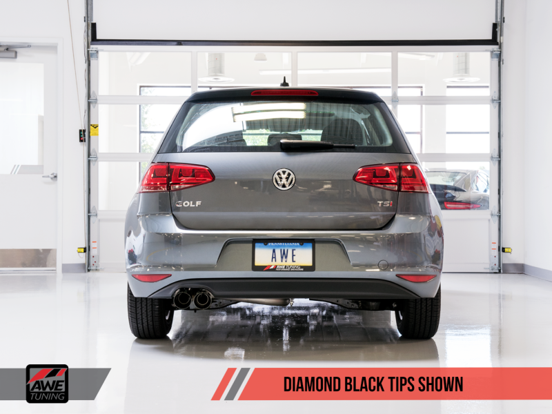 AWE Tuning VW MK7 Golf 1.8T Touring Edition Exhaust w/Diamond Black Tips (90mm) - Mammoth Racing -