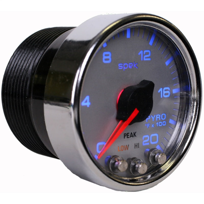 Autometer Spek-Pro Gauge Pyro. (Egt) 2 1/16in 2000f Stepper Motor W/Peak & Warn Slvr/Chrm - My Store