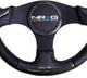 NRG Carbon Fiber Steering Wheel (350mm) Blk Frame Blk Stitching w/Rubber Cover Horn Button - My Store