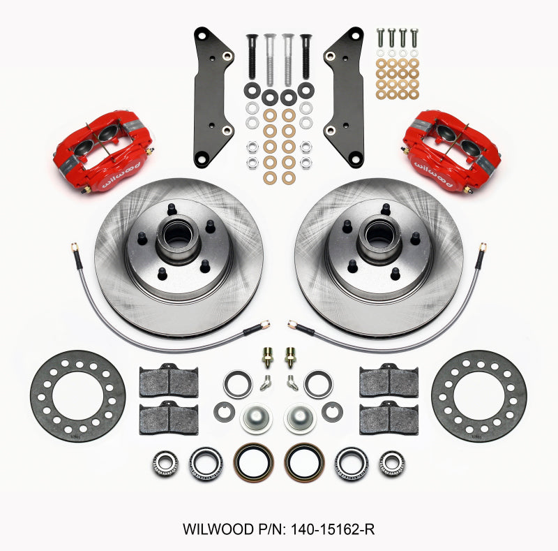 Wilwood Forged Dynalite-M Front Kit 11.88in 1 PC Rotor&Hub Red Cadillac 1957-60 - My Store