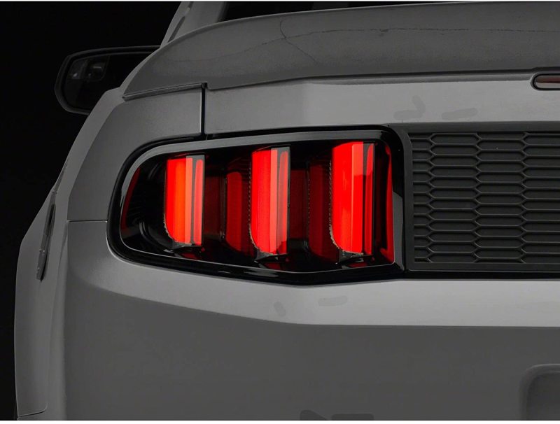 Raxiom 10-12 Ford Mustang Vector V2 LED Tail Lights - Gloss Black Housing (Clear Lens) - Mammoth Racing -