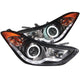 ANZO 2011-2014 Hyundai Elantra Projector Headlights w/ Halo Black (CCFL) - Mammoth Racing -