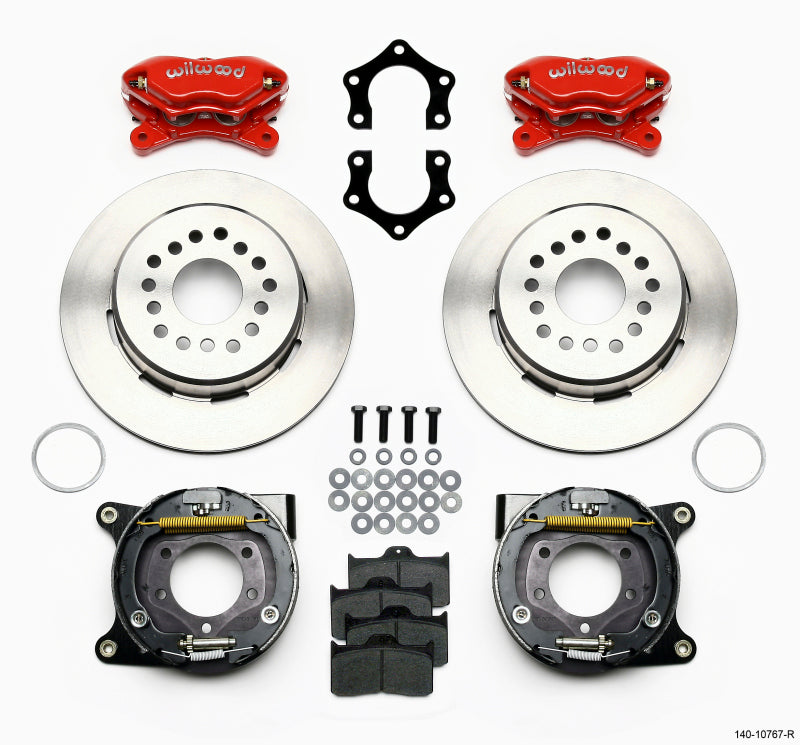 Wilwood Forged Dynalite P/S Park Brake Kit Red Mopar/Dana 2.50in Off w/Snap Ring Brng - Mammoth Racing -