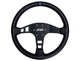 PRP Flat Leather Steering Wheel- Blue - Mammoth Racing -