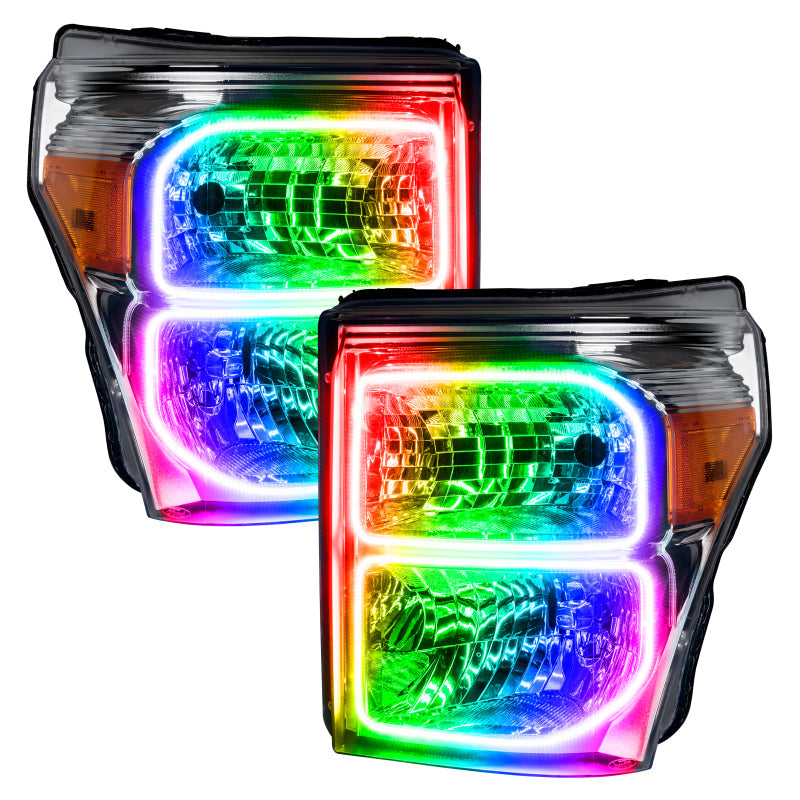 Oracle Ford F250/350 11-16 Dynamic Halo Kit - Square Ring Design - ColorSHIFT - Dynamic - Mammoth Racing -