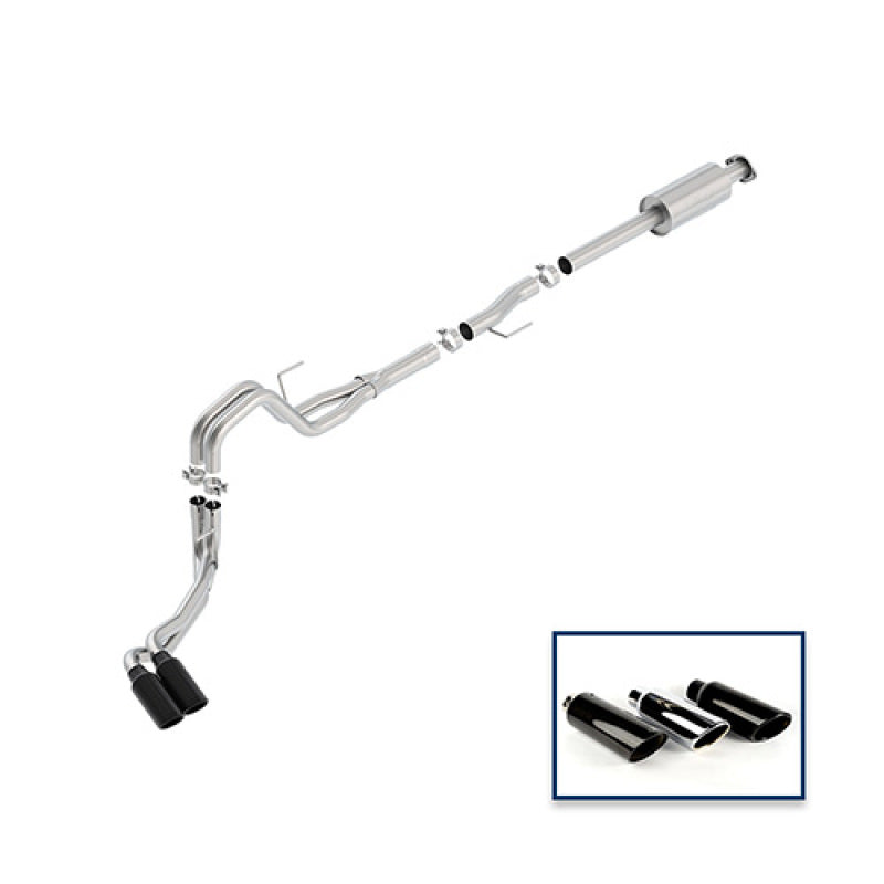 Ford Racing 15-18 F-150 5.0L Cat-Back Extreme Exhaust System Side Exit w/ Black Chrome Tips - Mammoth Racing -