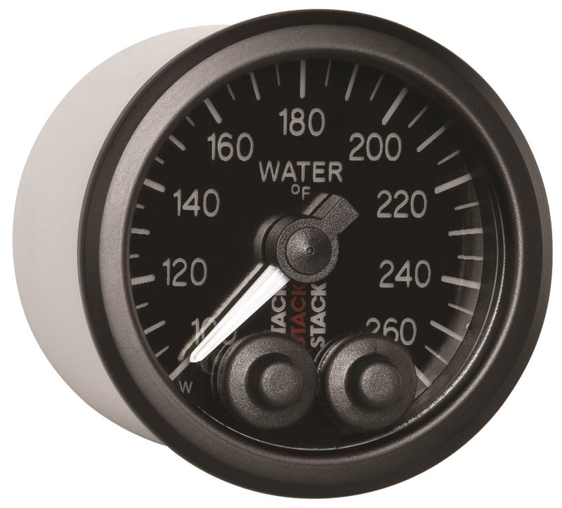 Autometer Stack Pro Control 52mm 100-260 deg F Water Temp Gauge - Black (1/8in Nptf Male) - My Store