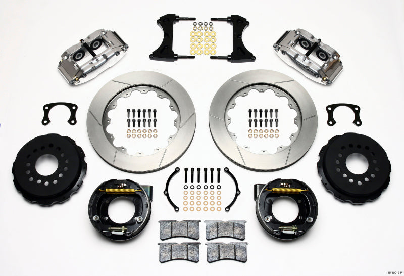 Wilwood Narrow Superlite 4R Rear P-Brk Kit 14.00in Polished New Big Ford 2.50in Offset - Mammoth Racing -