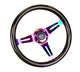 NRG Classic Wood Grain Steering Wheel (350mm) Black Sparkle/Galaxy Color w/Neochrome 3-Spoke - My Store