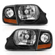 ANZO 1997-2003 Ford F150 Crystal Headlight Black w/ Parking Light - Mammoth Racing -