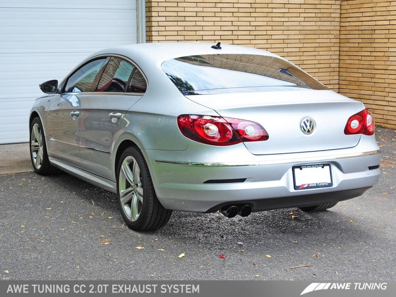 AWE Tuning VW CC 2.0T Touring Edition Performance Exhaust - Diamond Black Tips - Mammoth Racing -
