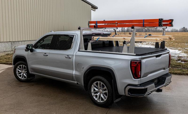 Access Adarac Al Uprights 24in Vert Pro Kit (2 Uprights w/1 66in Cross Bar) Matte Black Truck Rack - My Store
