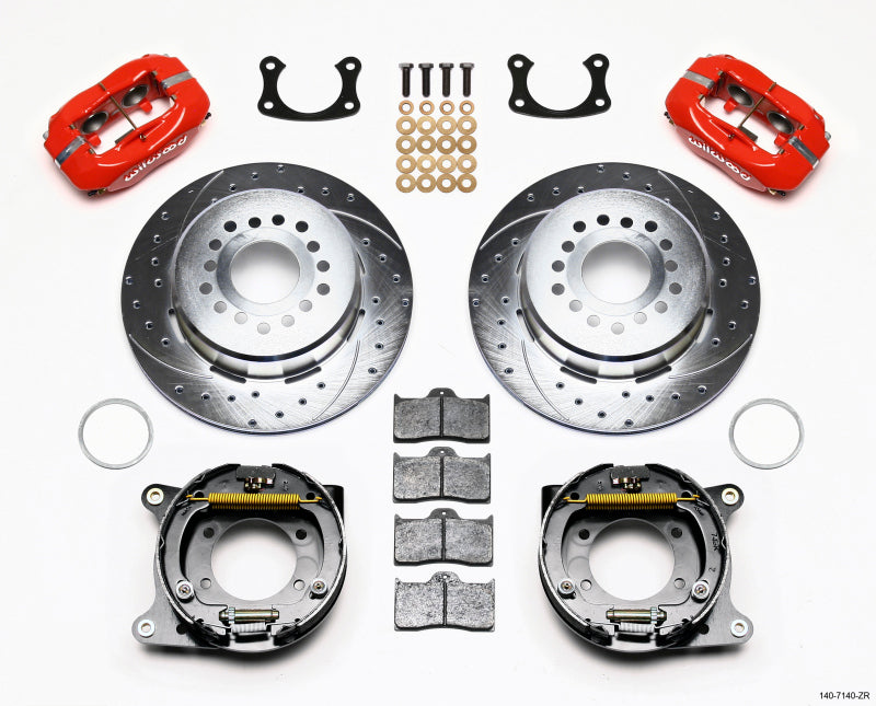 Wilwood Forged Dynalite P/S P-B Kit Drill-Zinc Red New Big Ford 2.50in Offset - My Store