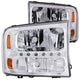 ANZO 2000-2004 Ford Excursion Crystal Headlights Chrome w/ LED 1pc - My Store