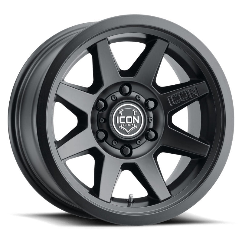Icon Rebound 17x8.5 6x5.5 25mm Offset 5.75in BS 95.1mm Bore Satin Black Wheel - Mammoth Racing -