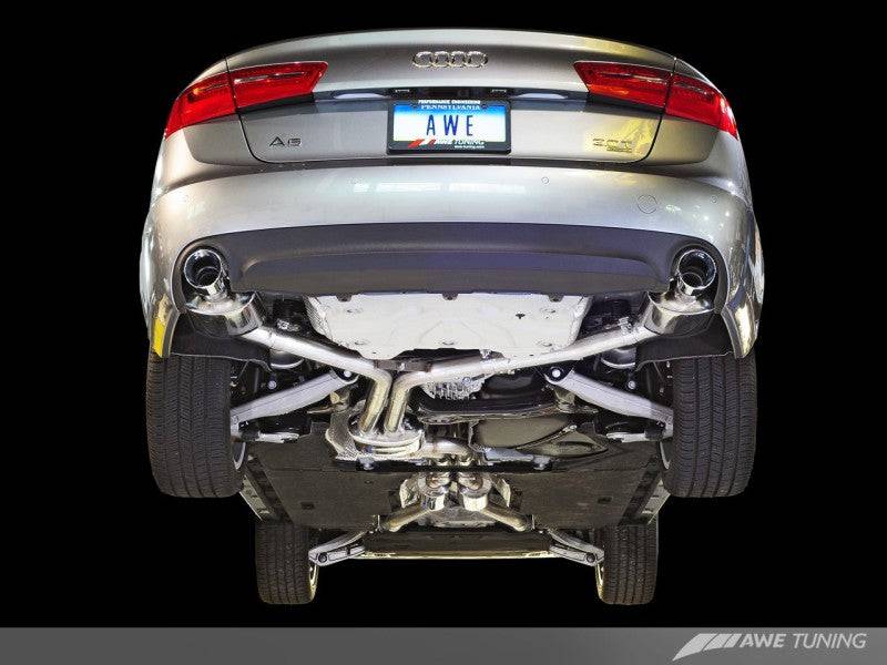 AWE Tuning Audi C7 A6 3.0T Touring Edition Exhaust - Dual Outlet Diamond Black Tips - My Store