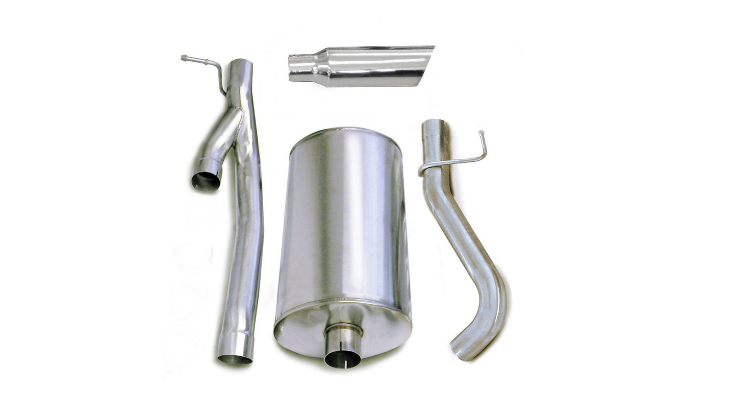 Corsa 24292 3.0 Inch Cat-Back Sport Single Side Exit Exhaust 4.0 Inch Slash Cut Polished Tip 03-06 Silverado/Sierra 2500 Extended Cab/Standard Bed - Mammoth Racing -COR24292