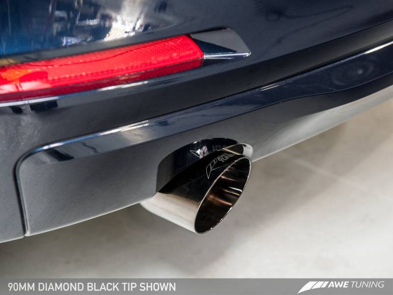 AWE Tuning BMW F30 320i Touring Exhaust w/Performance Mid Pipe - Diamond Black Tip (90mm) - My Store