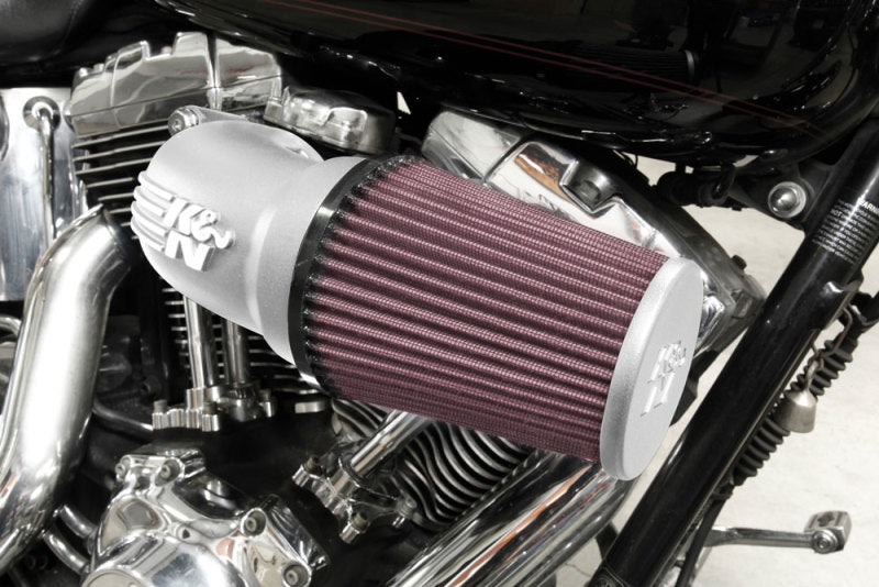 K&N 01-17 Harley Davidson Softail / Dyna FI Performance Air Intake System Silver - Mammoth Racing -