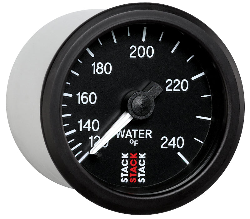Autometer Stack 52mm 120-240 Deg F 1/2in Npt (M) Mechanical Water Temp Gauge - Black - My Store