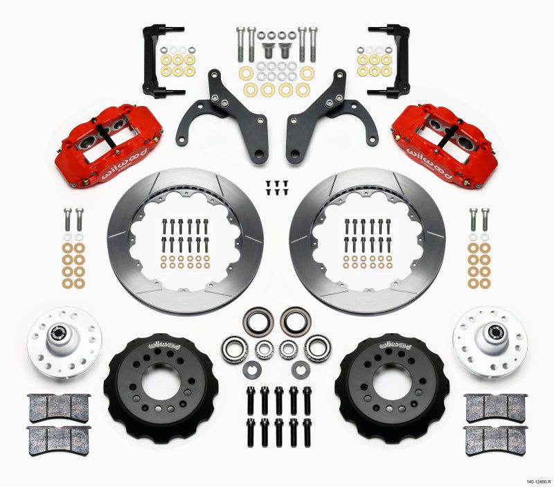 Wilwood Narrow Superlite 6R Front Hub Kit 12.88in Red 59-64 Chevy Impala / 63-64 Corvette - Mammoth Racing -