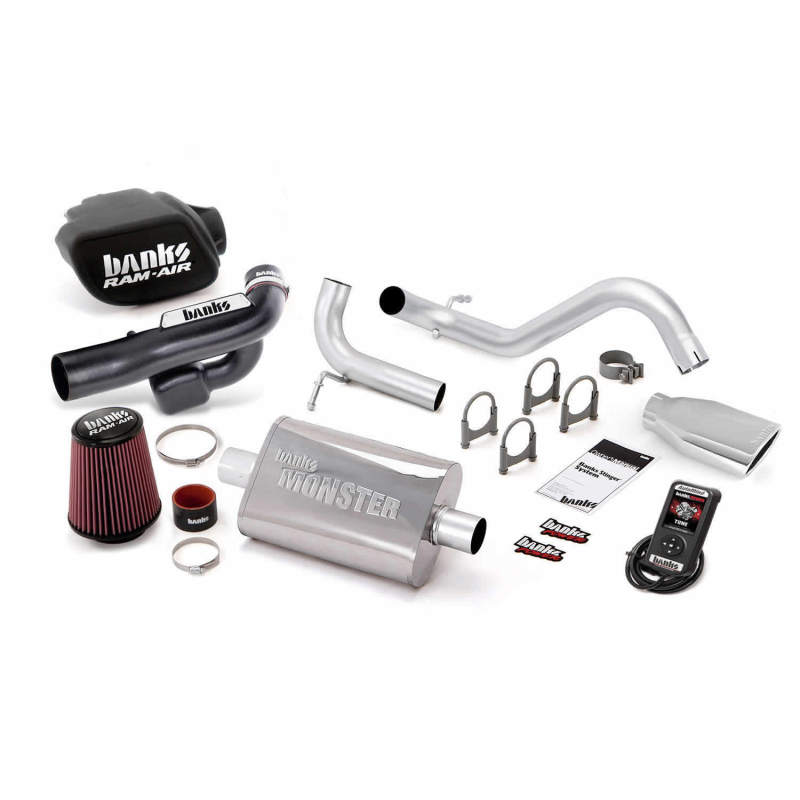 Banks Power 12-14 Jeep 3.6L Wrangler (All) 2dr Stinger Sys w/ AutoMind - SS Single Exh w/ Chrome Tip - Mammoth Racing -