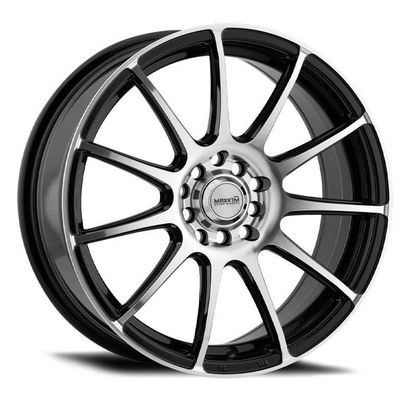 Maxxim Champ 17x7 10x100/114.3 Et40 Machined Face / Gloss Black - Mammoth Racing -