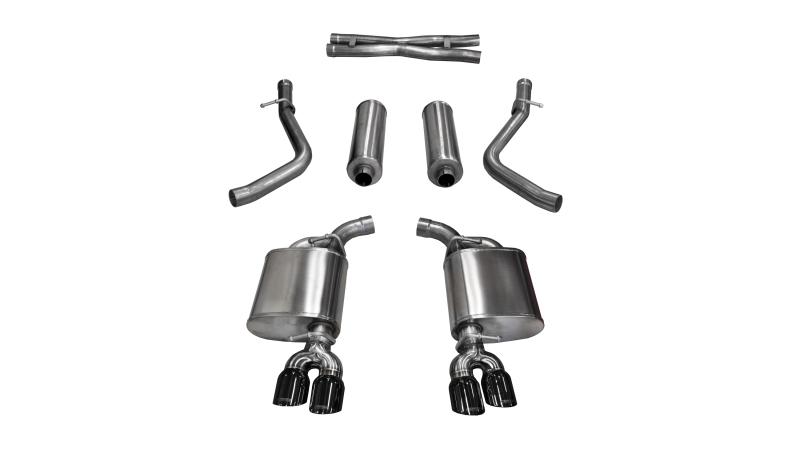 Corsa 15-17 Dodge Challenger Xtreme Cat-Back Dual Rear Exit with Twin 3.5in Black Pro-Series Tips - Mammoth Racing -