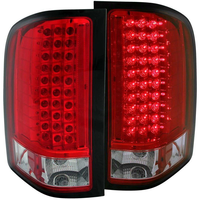 ANZO 2007-2013 Chevrolet Silverado 1500 LED Taillights Red/Clear - Mammoth Racing -