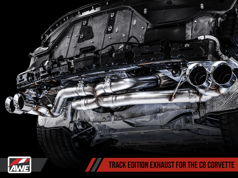 AWE Tuning 2020 Chevrolet Corvette (C8) Track Edition Exhaust - Quad Chrome Silver Tips - My Store