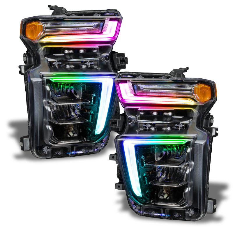 Oracle 20-21 Chevy Silv HD 2500/3500 RGB+W Headlight DRL Upgrade Kit - ColorSHIFT w/ BC1 Controller - Mammoth Racing -