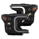 ANZO 18-19 Ford F-150 LED Projector Headlights w/ Plank Style Switchback Black w/ Amber - Mammoth Racing -