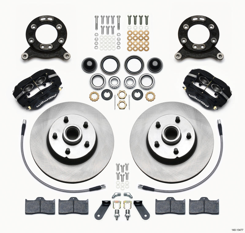 Wilwood Forged Dynalite-M Front Kit 11.30in 1 PC Rotor&Hub 1970-1973 Mustang Disc & Drum Spindle - My Store