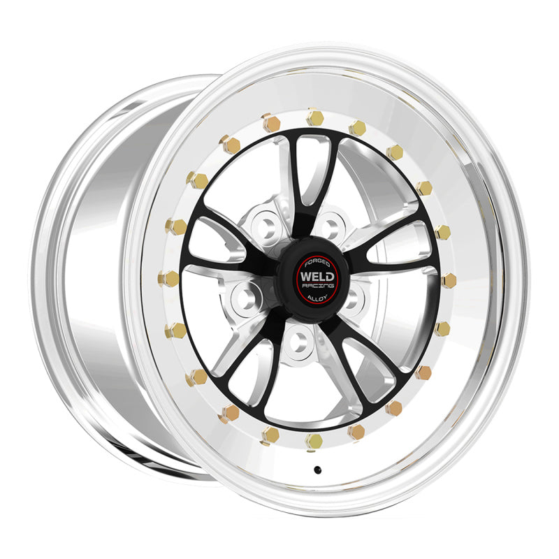Weld Full Throttle 15x7 / 5x4.5 BP / 3.5in. BS Black Wheel - Polished Non Beadlock - Mammoth Racing -