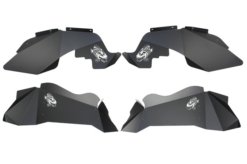 Fishbone Offroad 07-18 Jeep Wrangler JK Logo Aluminum Inner Fenders - Black Powdercoat - My Store