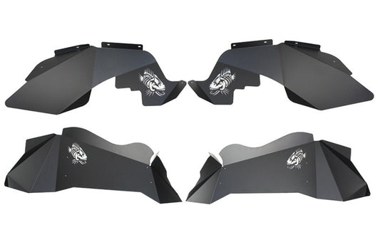 Fishbone Offroad 07-18 Jeep Wrangler JK Logo Aluminum Inner Fenders - Black Powdercoat - My Store