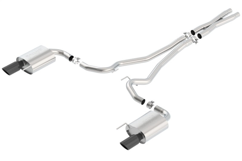 Borla S-Type Cat-Back 15-17 Ford Mustang GT 5.0L V8 MT/AT 2.5in pipe 4in tip (Black Chrome) - My Store