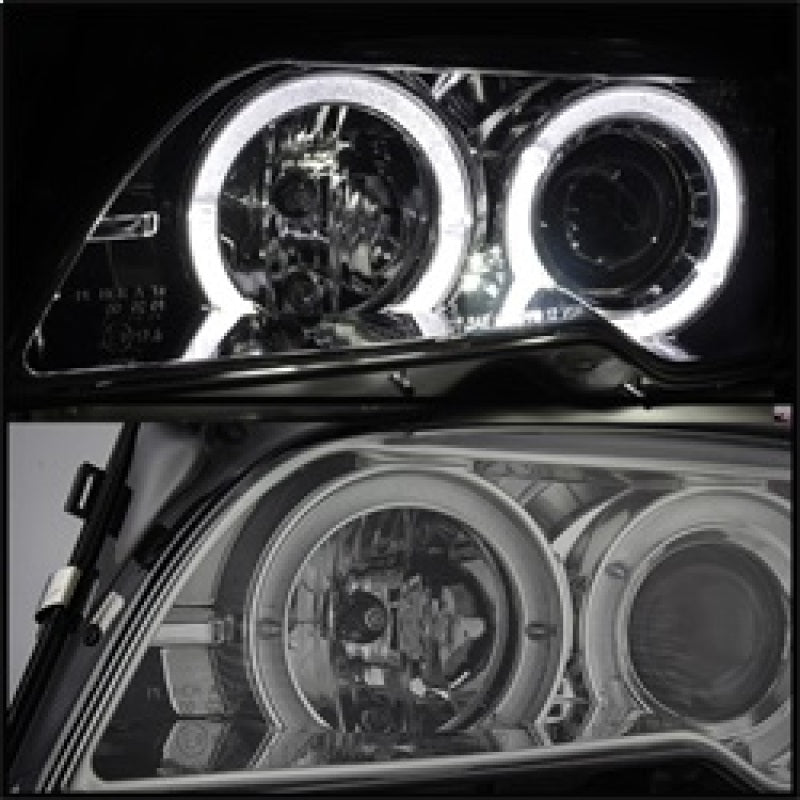 Spyder BMW E46 3-Series 04-06 2 DR Projector Halogen Model- LED Halo Smke PRO-YD-BMWE4604-2DR-HL-SM - Mammoth Racing -