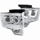 ANZO 2009-2014 Ford F-150 Projector Headlights w/ U-Bar Chrome - Mammoth Racing -