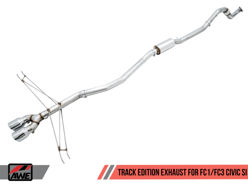 AWE Tuning 2016+ Honda Civic Si Track Edition Exhaust w/Front Pipe & Triple Chrome Silver Tips - My Store