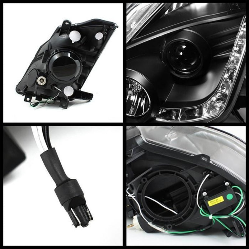 Spyder Nissan 350Z 03-05 Projector Headlights Halogen Model Only - DRL Black PRO-YD-N350Z02-DRL-BK - Mammoth Racing -