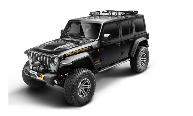 Bushwacker 18-21 Jeep Wrangler JL (2-Door & 4-Door) Flat Style Flares 4pc - Black - Mammoth Racing -