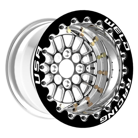 Weld Tuner Import Drag 13x9 / 4x100mm BP / 5in. BS Black Wheel CTR - Mammoth Racing -