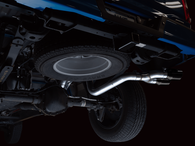 AWE 0FG 21+ Ford F150 Dual Side Exit Cat-Back Exhaust - 4.5in Diamond Black Tips - My Store
