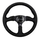 NRG Reinforced Steering Wheel (350mm / 2.5in. Deep)Blk Alcantara Comfort Grip w/4mm Matte Blk Spokes - My Store